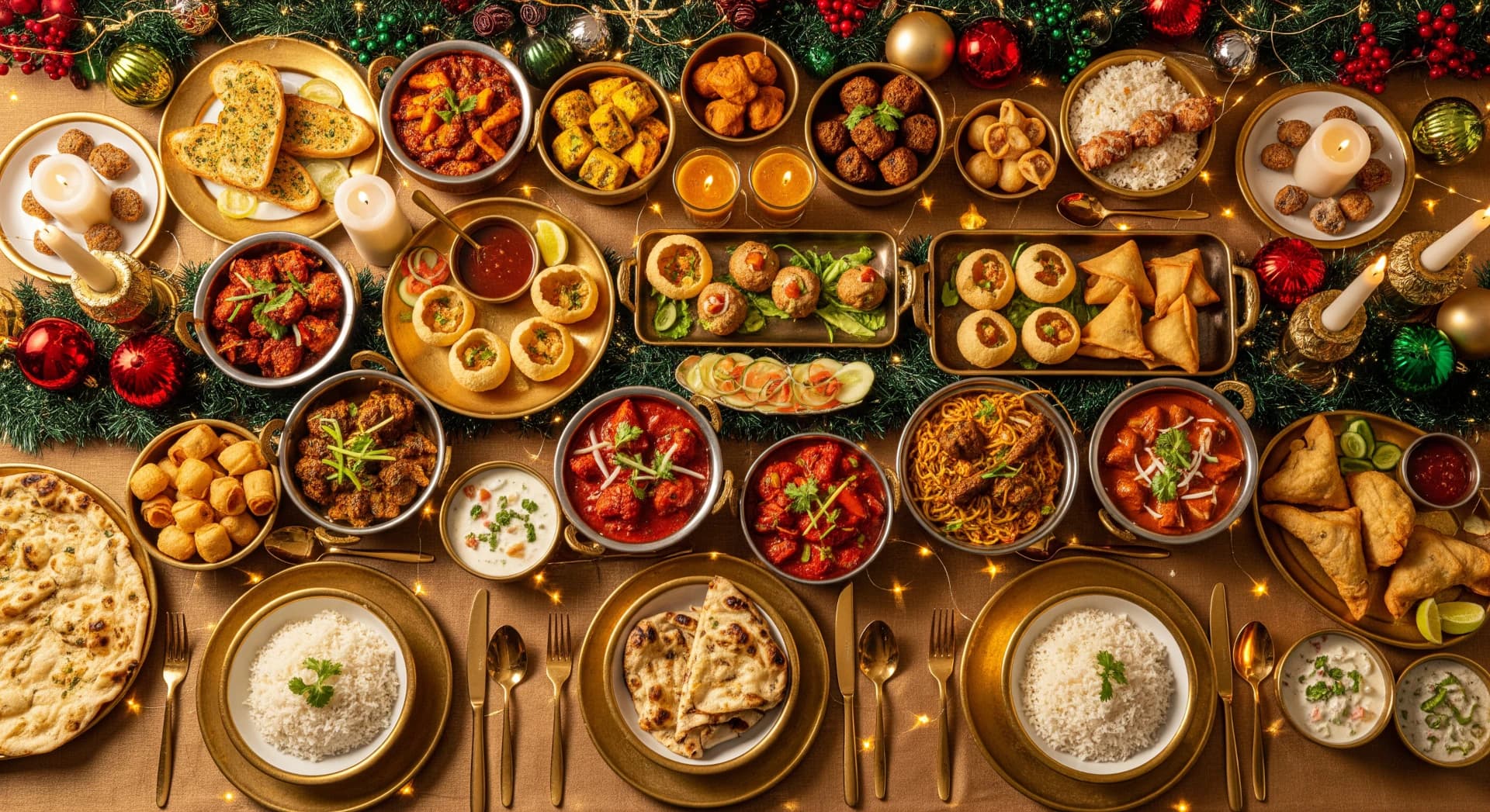 Detail of the elegant royal blue and gold dining experience