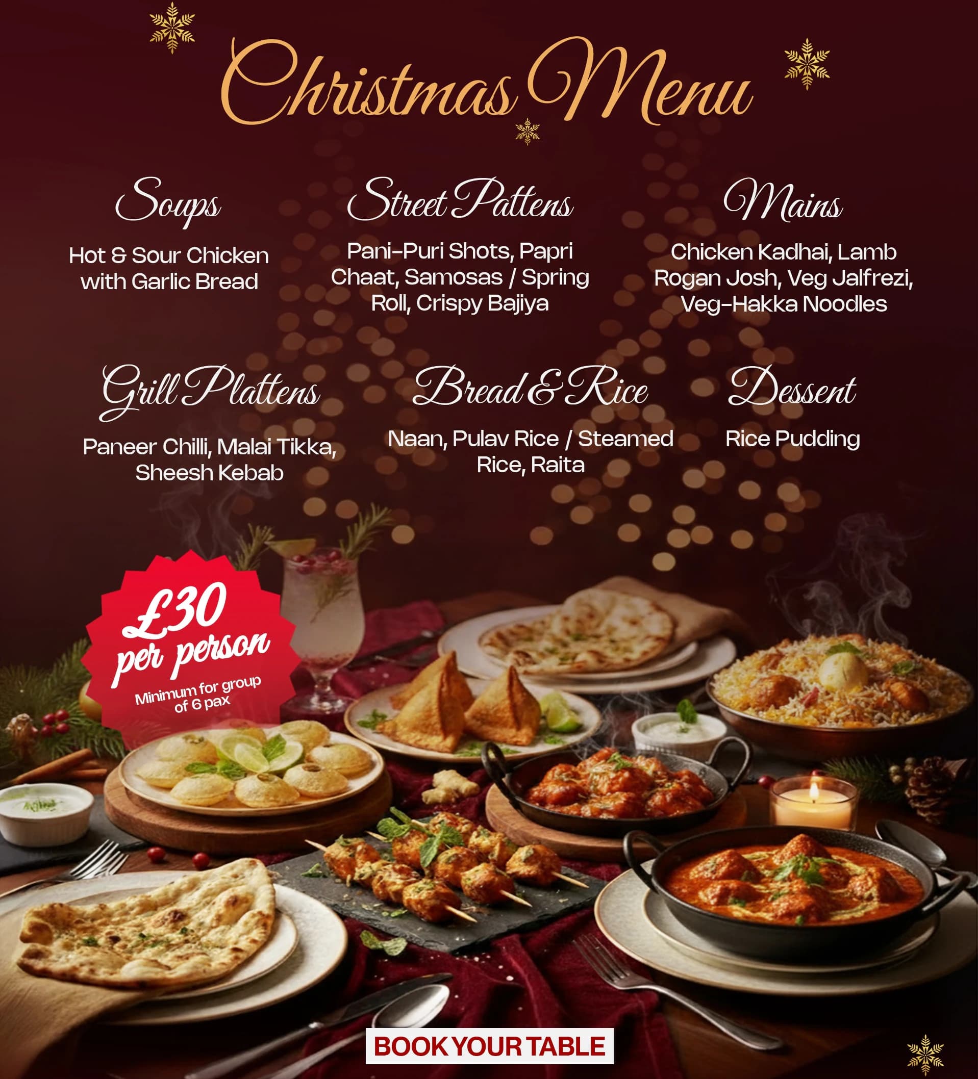 Christmas Festive Dining at Raj by Sherri