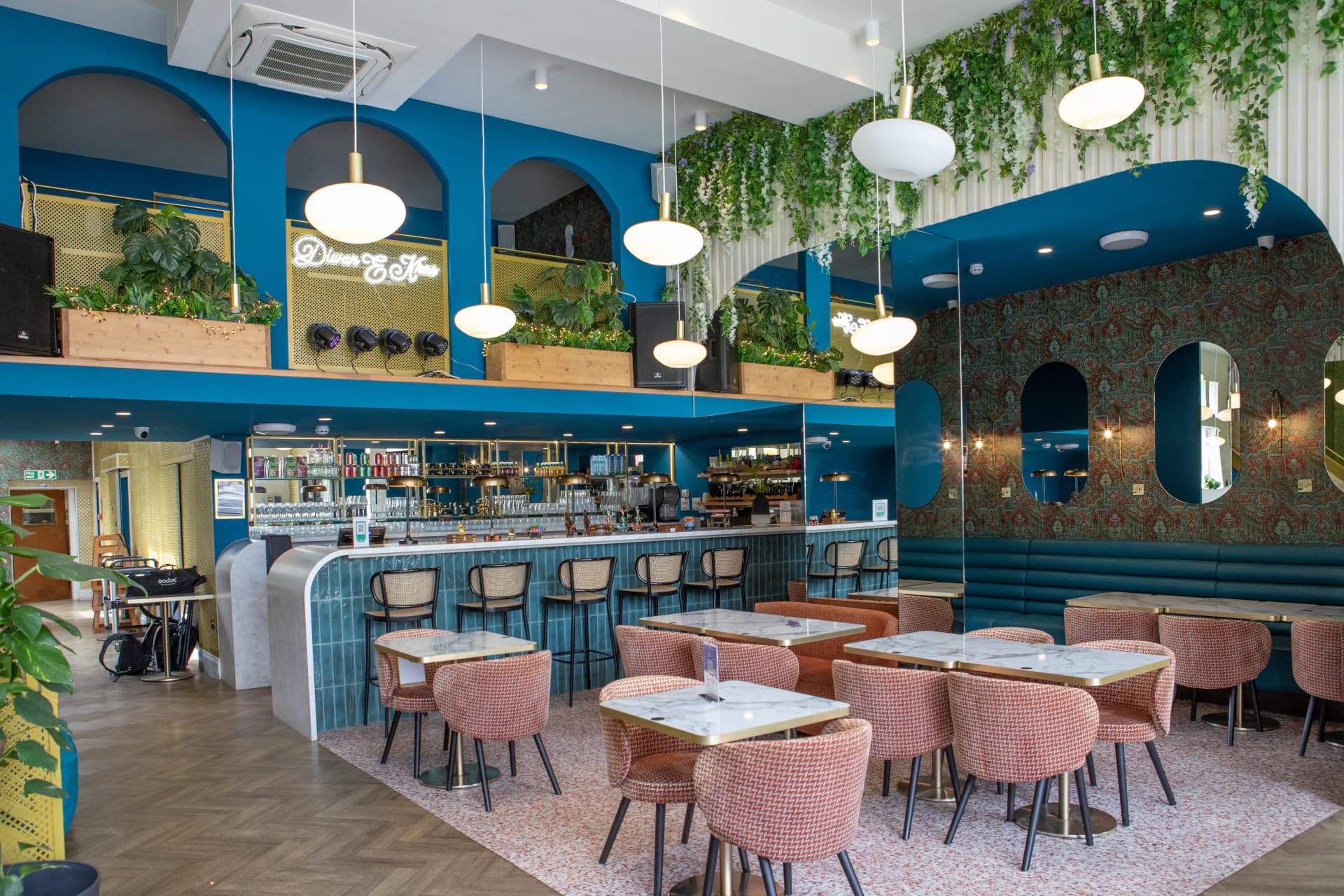 Immersive Royal Blue dining ambiance at Raj by Sherri – A masterclass in authentic Indian fine-dining elegance in the heart of Slough.